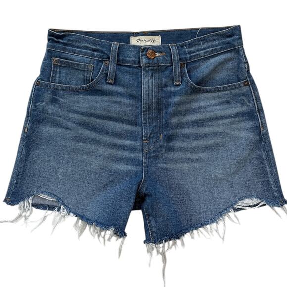 Madewell Women's the Perfect Jean Short Blue Size 26 Denim Cut Off High Rise - Picture 2 of 6